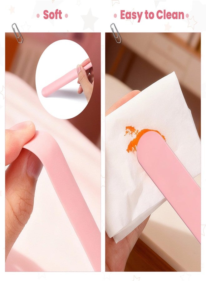 Alrhso 6 Pcs Silicone Stir Sticks and Silicone Wax Spatula Set Reusable Hard Wax Stick for Home Hair Removal Body Care (Pink) - Image 3